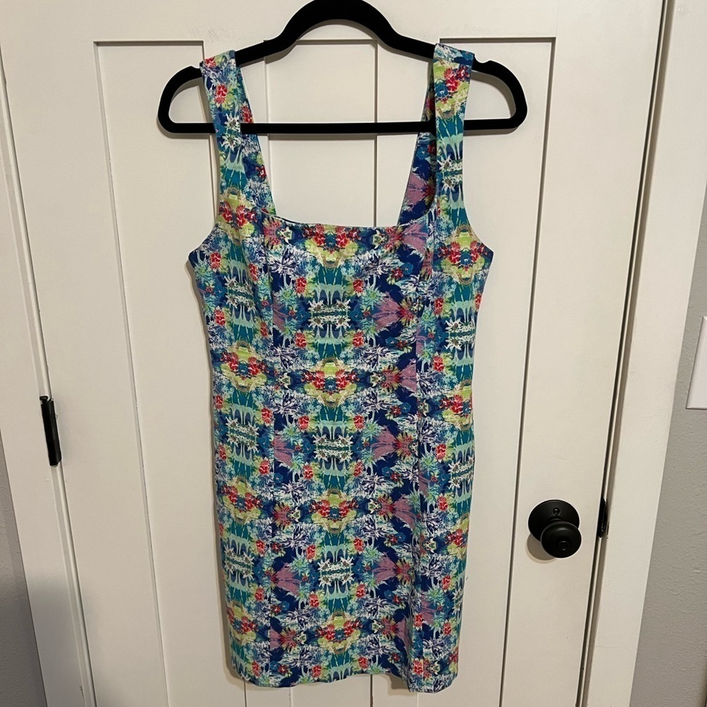Victoria's Secret Textured Floral Minidress Sleeveless Square Neck Pockets Sz 6